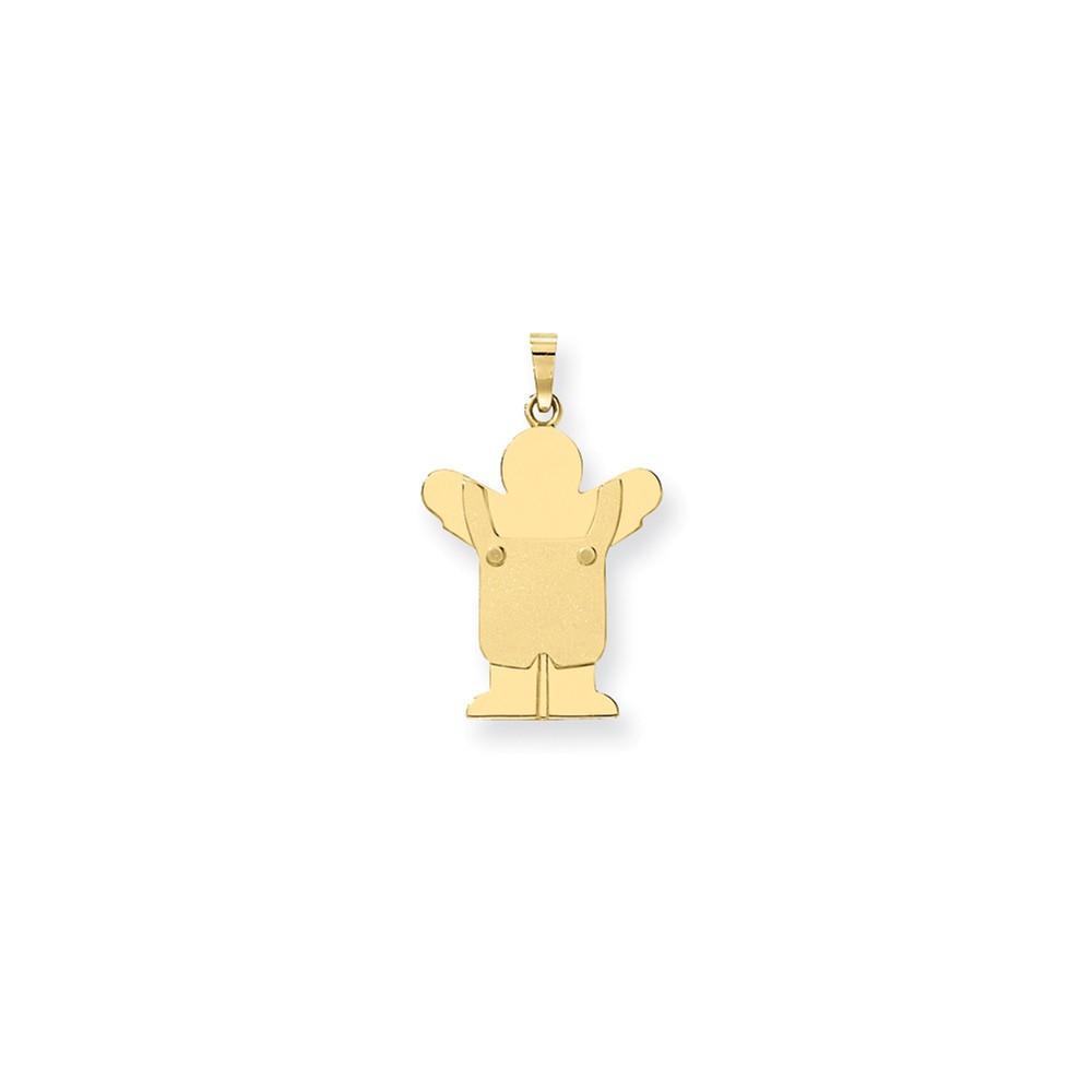 Lovely Rita's Pendants & Charms No Engraving 14k Yellow Gold Solid Love Boy With Overalls Charm