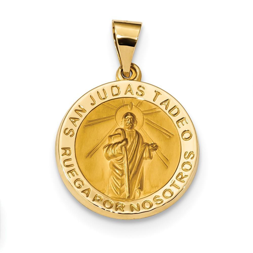 Lovely Rita's Pendants & Charms No Engraving 14k Yellow Gold Spanish St. Jude Thaddeus Medal
