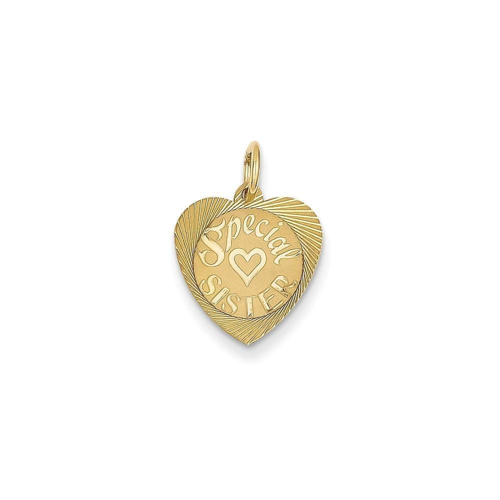 Lovely Rita's Pendants & Charms No Engraving 14k Yellow Gold Special Sister Charm Pendant