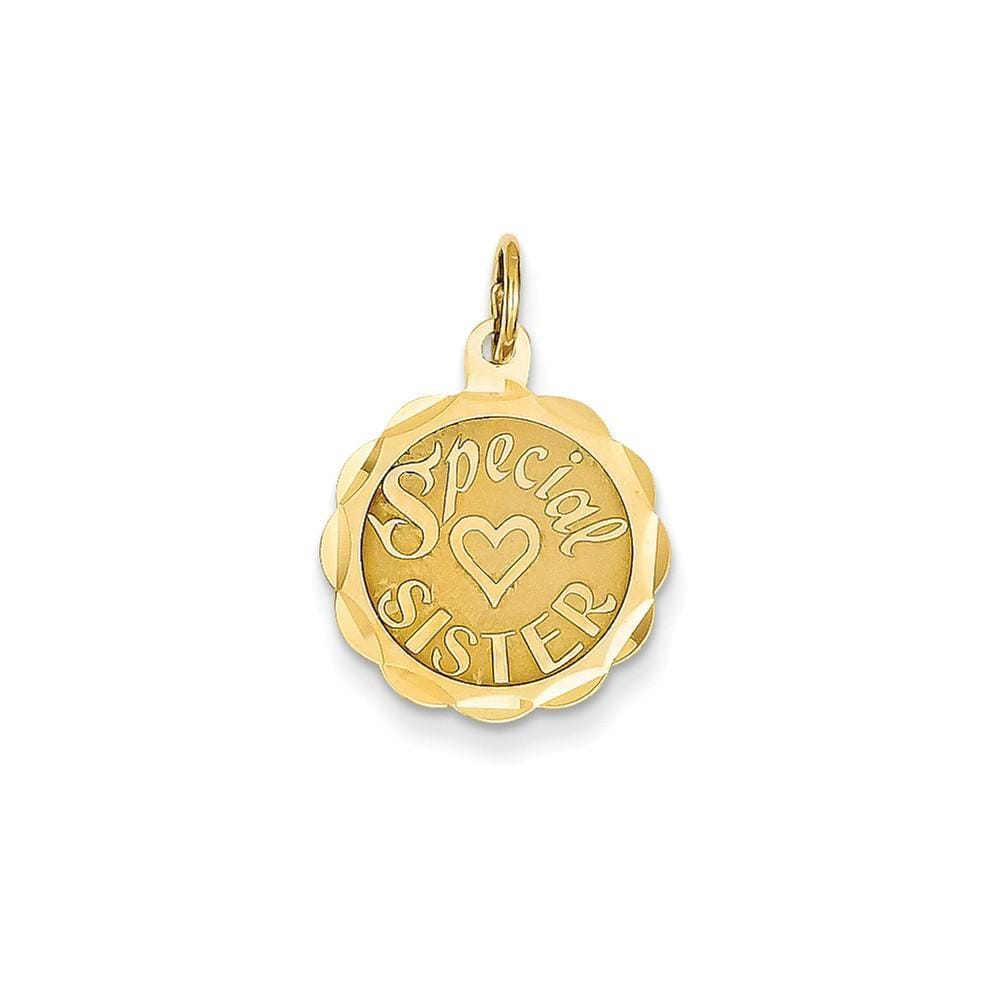 Lovely Rita's Pendants & Charms No Engraving 14k Yellow Gold Special Sister Charm Pendant