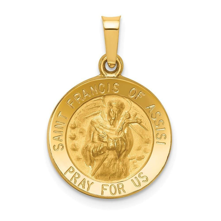 Lovely Rita's Pendants & Charms No Engraving 14k Yellow Gold St.Francis of Assisi Medal