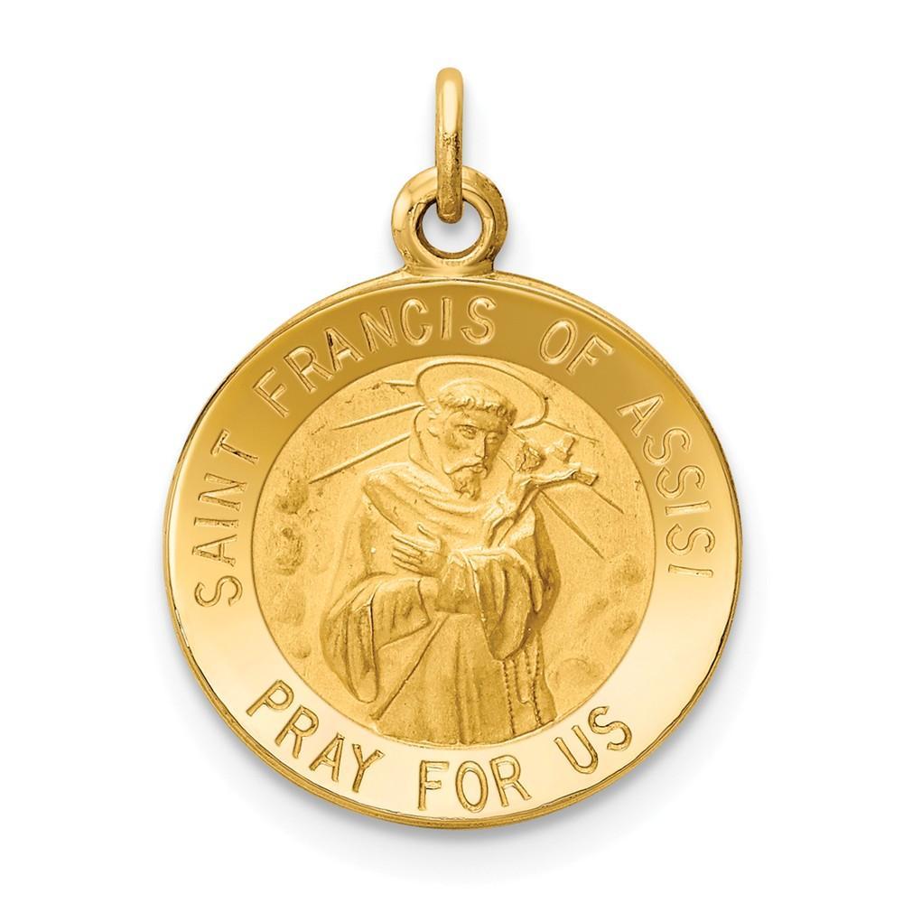 Lovely Rita's Pendants & Charms No Engraving 14k Yellow Gold St.Francis of Assisi Medal Pendant
