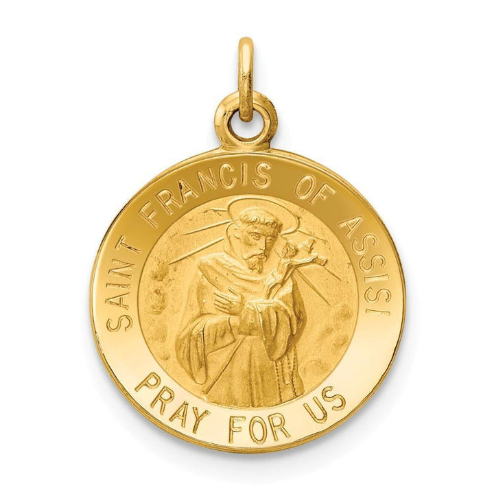 Lovely Rita's Pendants & Charms No Engraving 14k Yellow Gold St.Francis of Assisi Medal Pendant