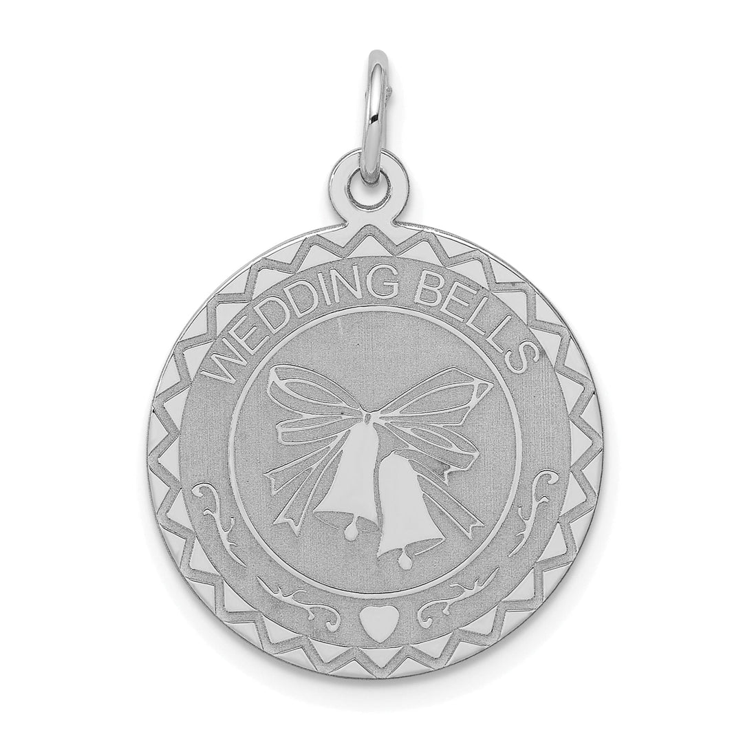 Lovely Rita's Pendants & Charms No Engraving 925 Sterling Silver Polish Wedding Bells Disc Charm Pendant