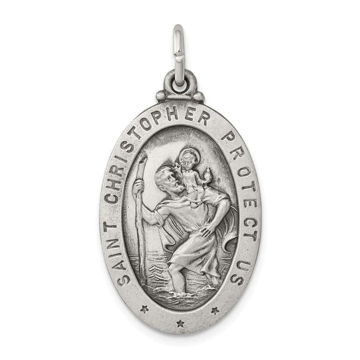 Lovely Rita's Pendants & Charms No Engraving 925 Sterling Silver St. Christopher Medal Pendant