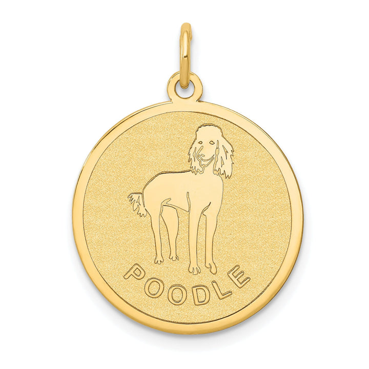 Lovely Rita's Pendants & Charms No Engraving Needed 14k Yellow Gold Polished Finish Flat Back Poddle Dog Engravable Disc Round Shape Charm Pendant