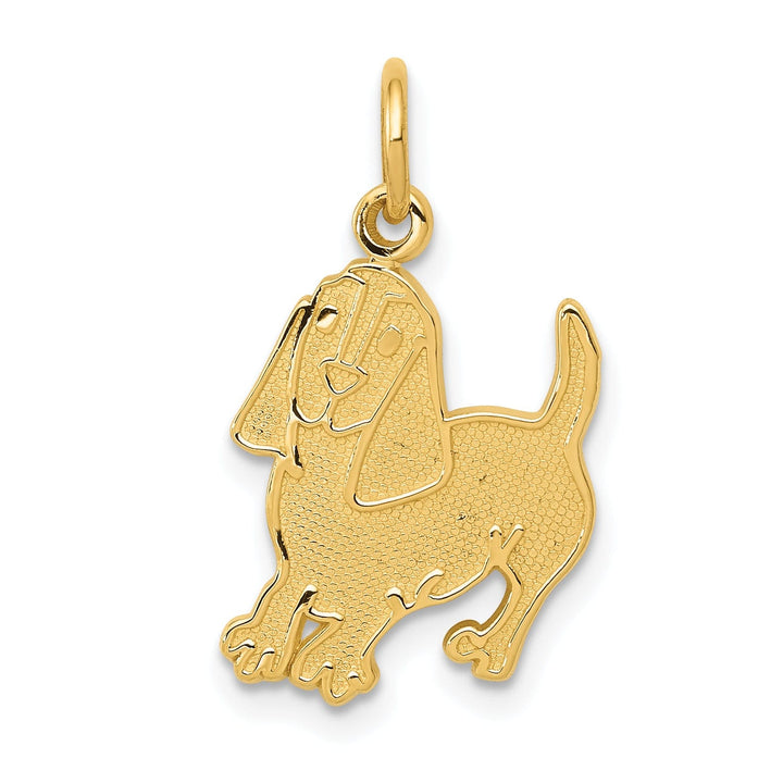 Lovely Rita's Pendants & Charms No Engraving Needed 14k Yellow Gold Textured Polished Finish Dog Charm Pendant