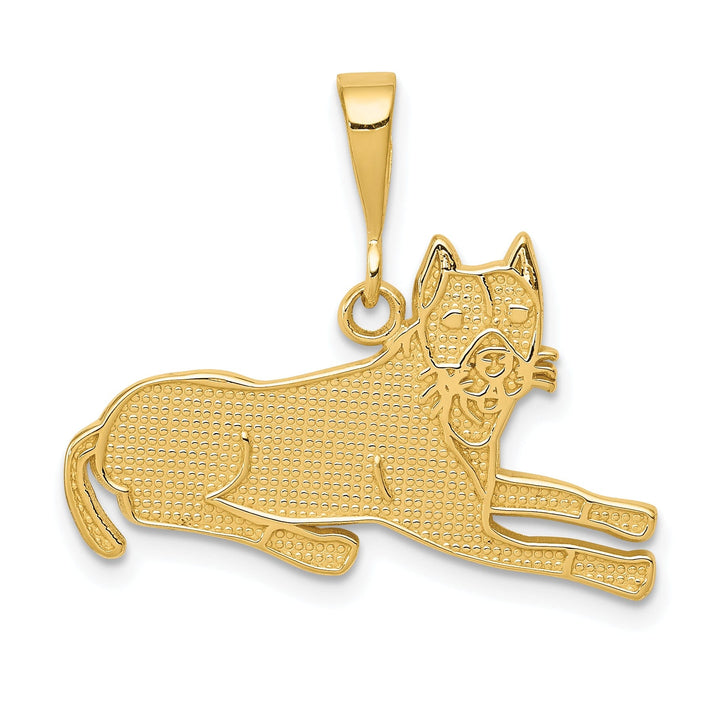 Lovely Rita's Pendants & Charms No Engraving Needed 14k Yellow Gold Textured Polished Finish Pit Bull Dog Charm Pendant