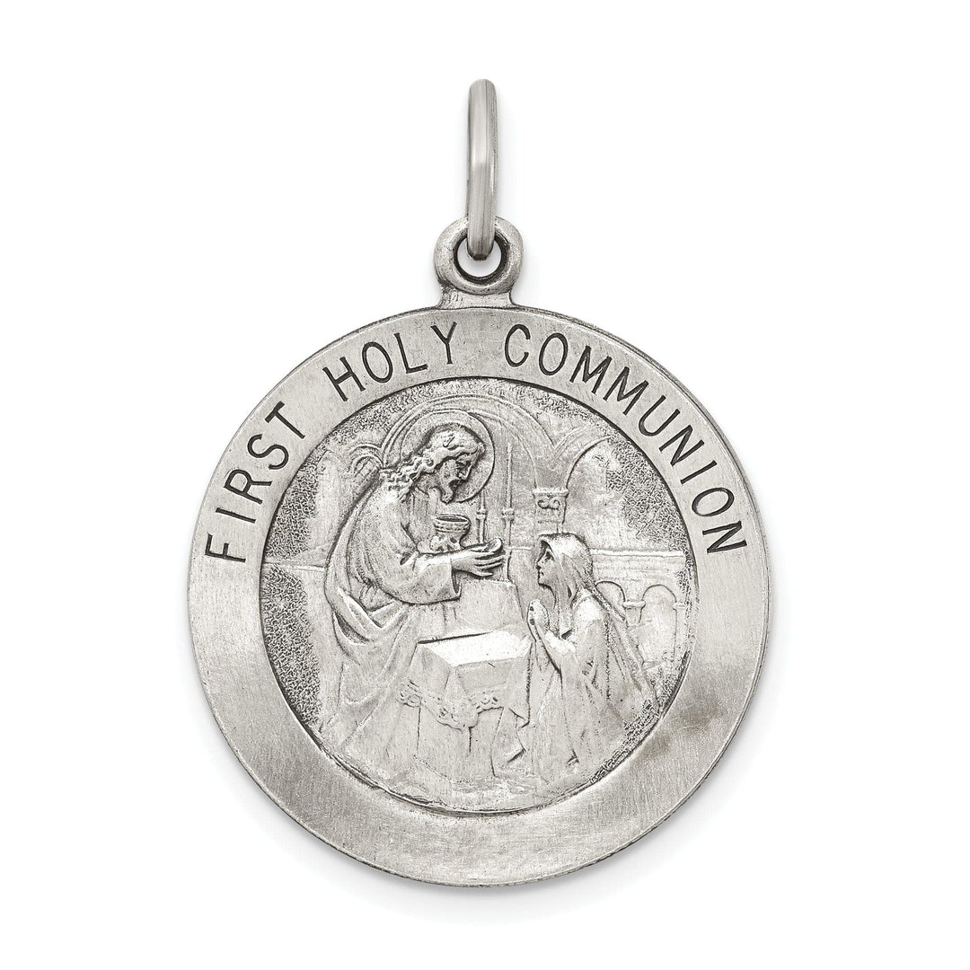 Lovely Rita's Pendants & Charms No Engraving Silver Antiqued First Holy Communion Medal