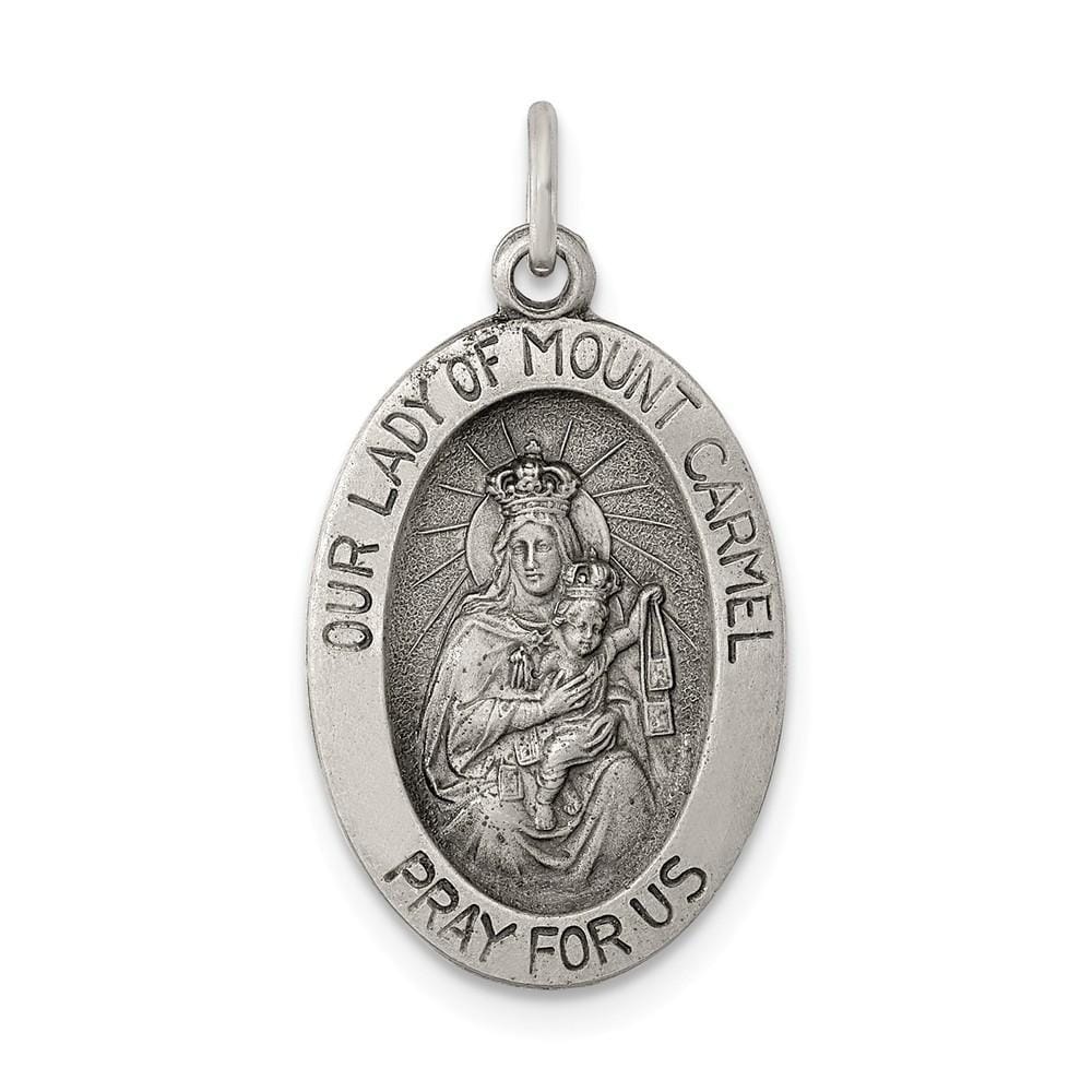 Lovely Rita's Pendants & Charms No Engraving Silver Antiqued Our Lady of Mt.Carmel Medal