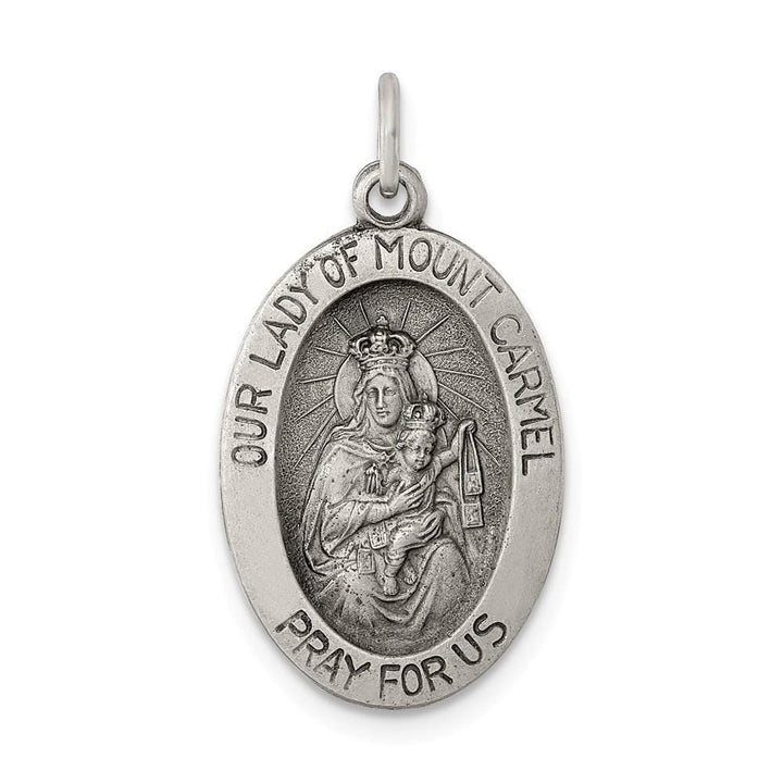 Lovely Rita's Pendants & Charms No Engraving Silver Antiqued Our Lady of Mt.Carmel Medal