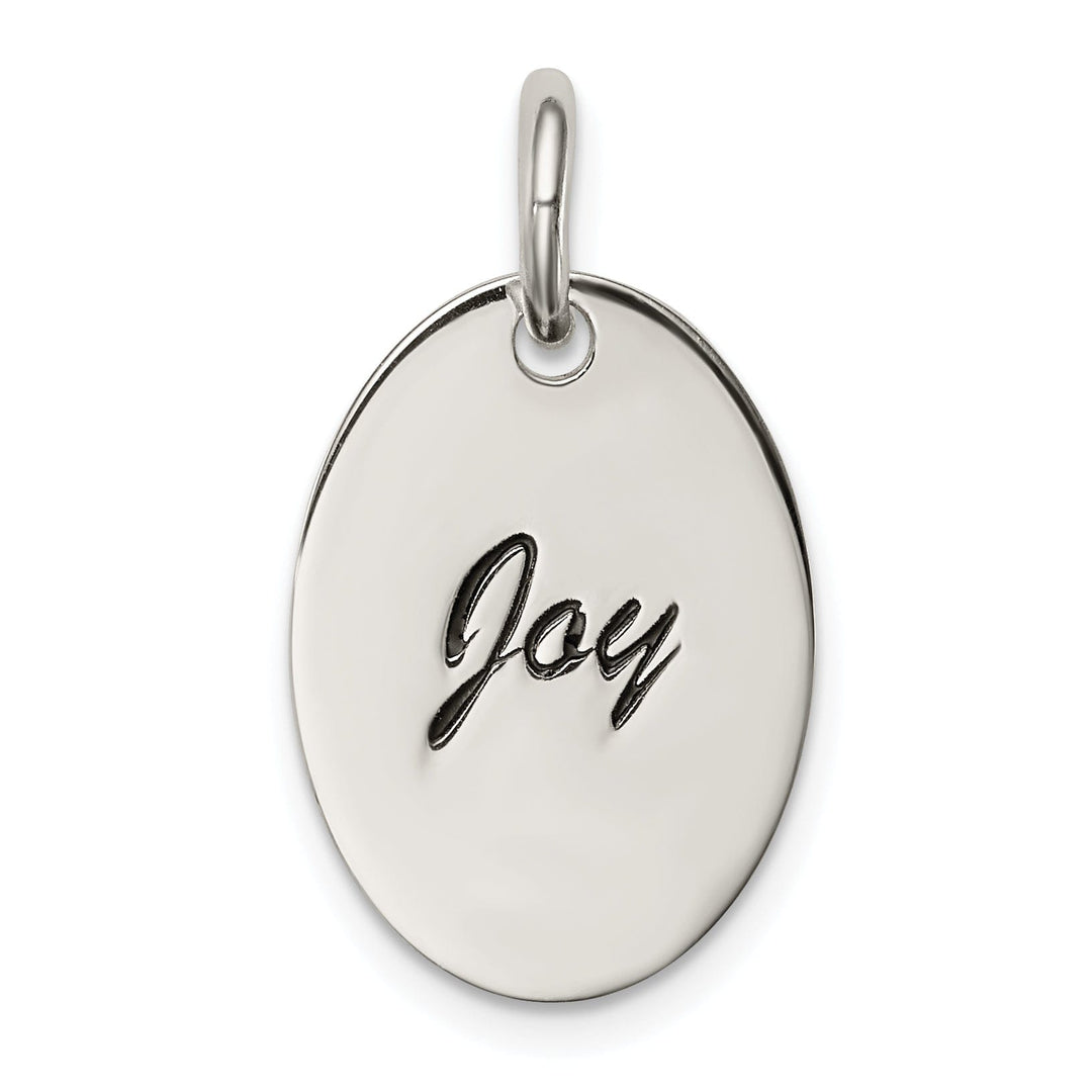 Lovely Rita's Pendants & Charms No Engraving Silver Solid Polished Finish Joy Oval Pendant
