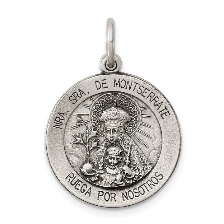 Lovely Rita's Pendants & Charms No Engraving Sterling Silver Antiqued Montserrate Medal