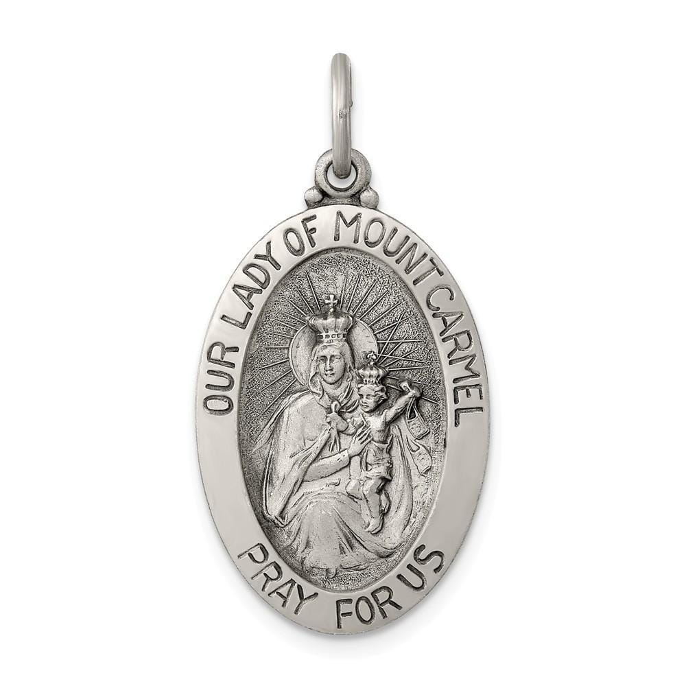Lovely Rita's Pendants & Charms No Engraving Sterling Silver Antiqued Our Lady of Mount Carmel