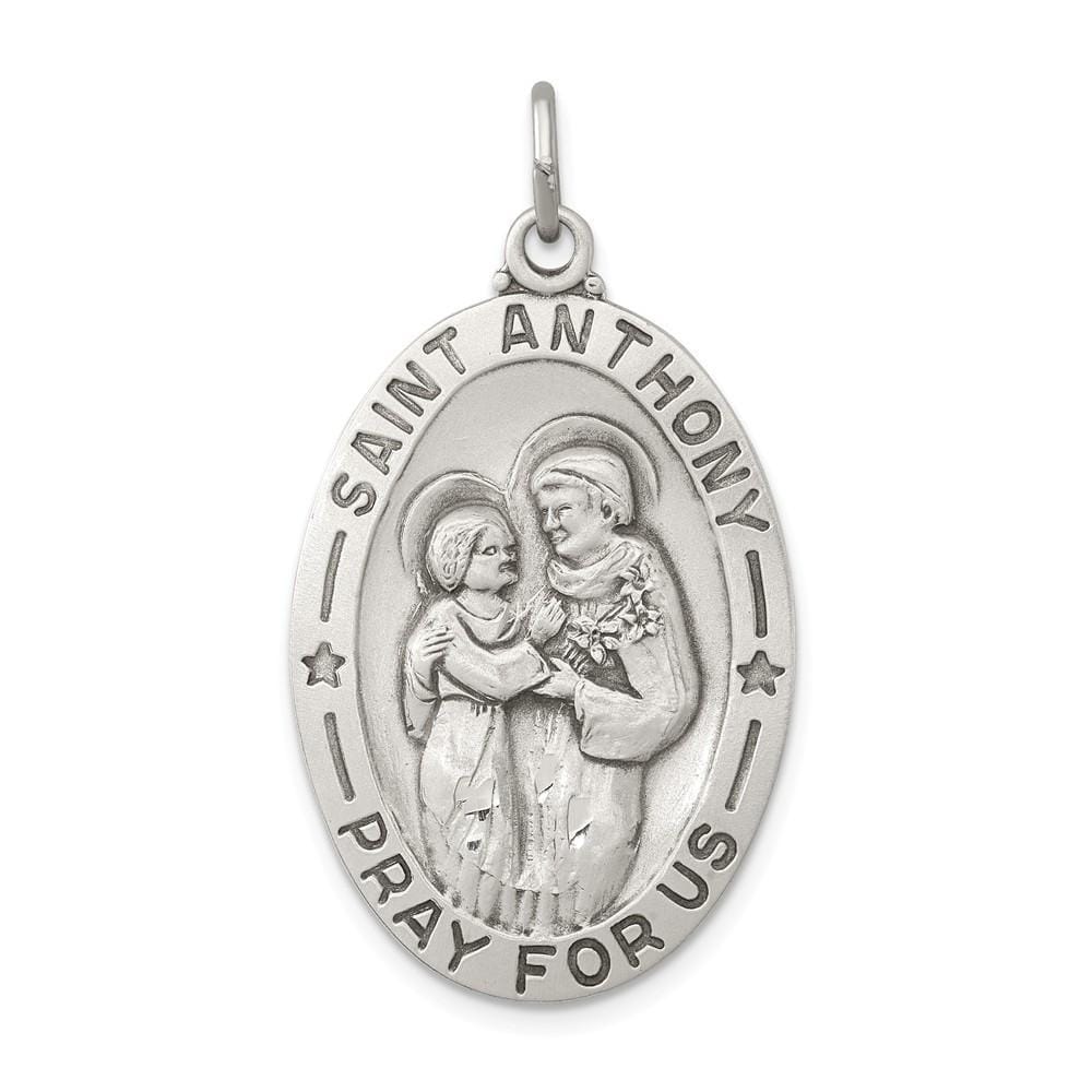 Lovely Rita's Pendants & Charms No Engraving Sterling Silver Antiqued Saint Anthony Medal