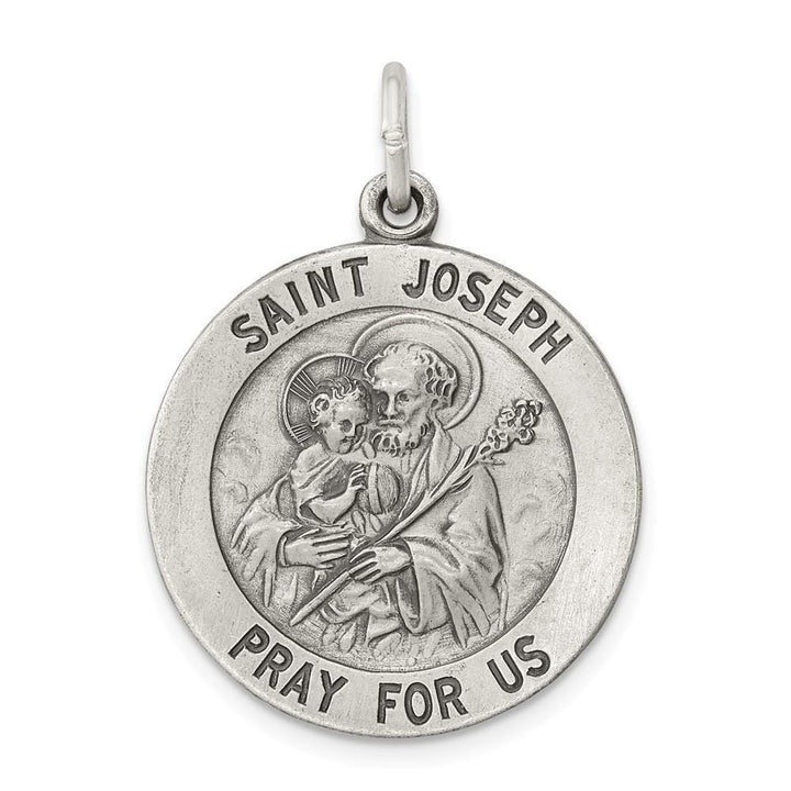 Lovely Rita's Pendants & Charms No Engraving Sterling Silver Antiqued Saint Joseph Medal