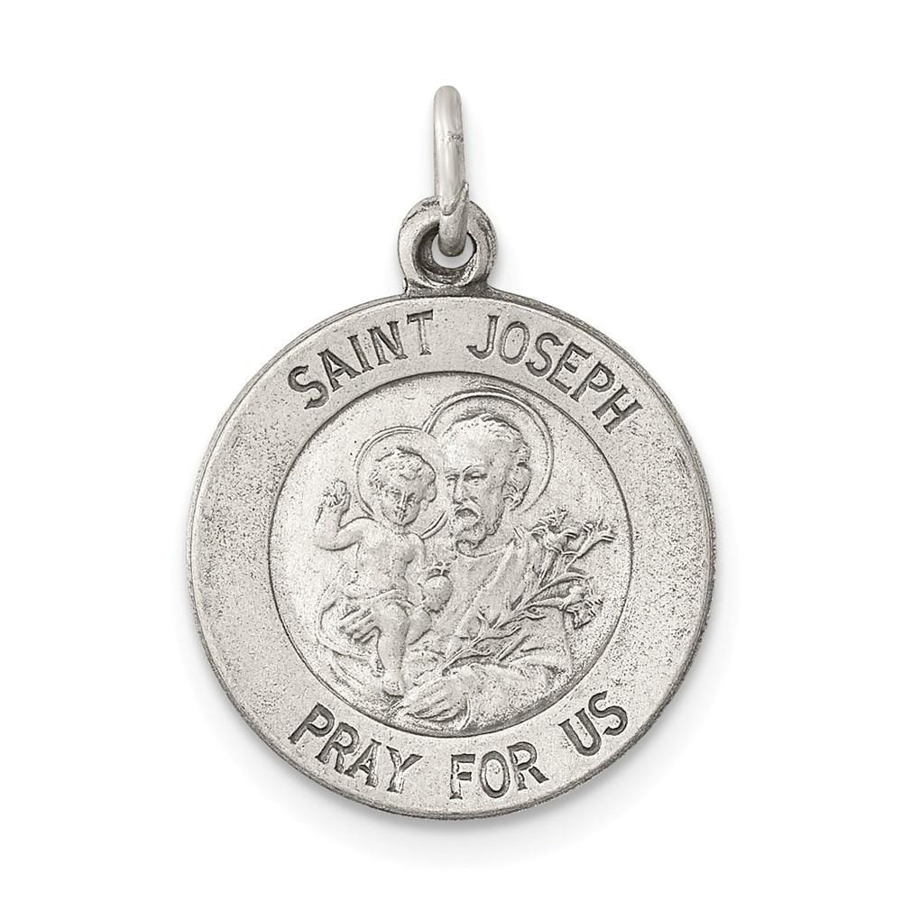 Lovely Rita's Pendants & Charms No Engraving Sterling Silver Antiqued Saint Joseph Medal