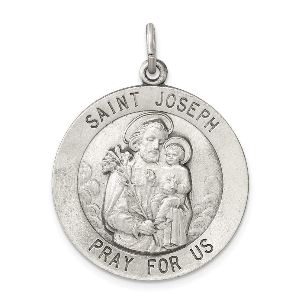 Lovely Rita's Pendants & Charms No Engraving Sterling Silver Antiqued Saint Joseph Medal