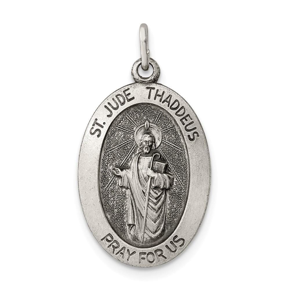 Lovely Rita's Pendants & Charms No Engraving Sterling Silver Antiqued Saint Jude Thaddeus Medal