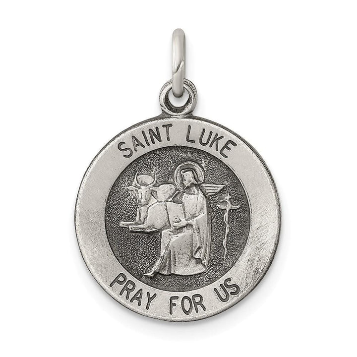 Lovely Rita's Pendants & Charms No Engraving Sterling Silver Antiqued Saint Luke Medal