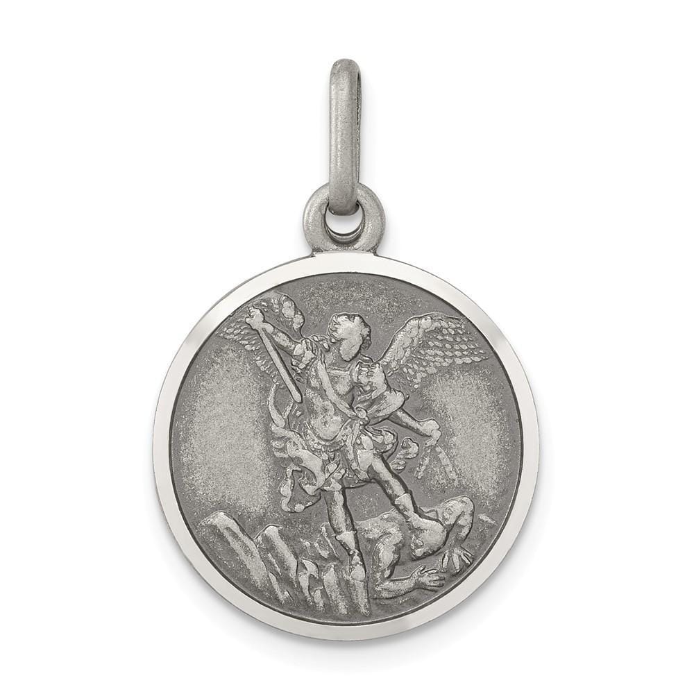 Lovely Rita's Pendants & Charms No Engraving Sterling Silver Antiqued Saint Michael Medal