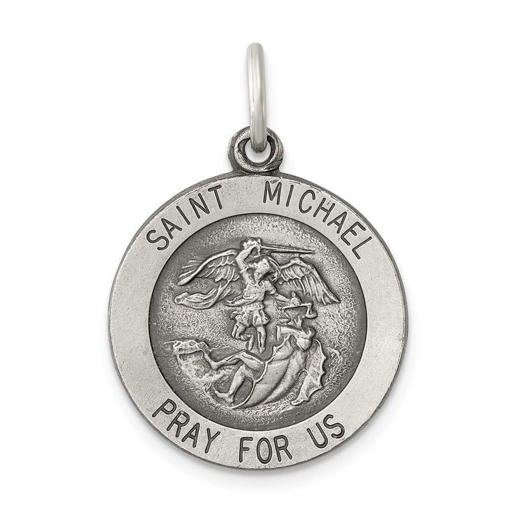 Lovely Rita's Pendants & Charms No Engraving Sterling Silver Antiqued Saint Michael Medal
