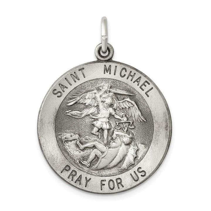 Lovely Rita's Pendants & Charms No Engraving Sterling Silver Antiqued Saint Michael Medal