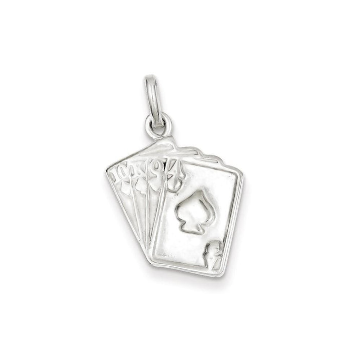 Lovely Rita's Pendants & Charms No Engraving Sterling Silver Finished Playing Cards Charm