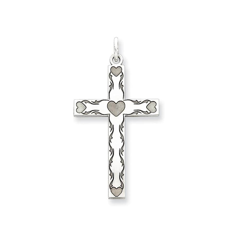 Lovely Rita's Pendants & Charms No Engraving Sterling Silver Laser Designed Cross Pendant