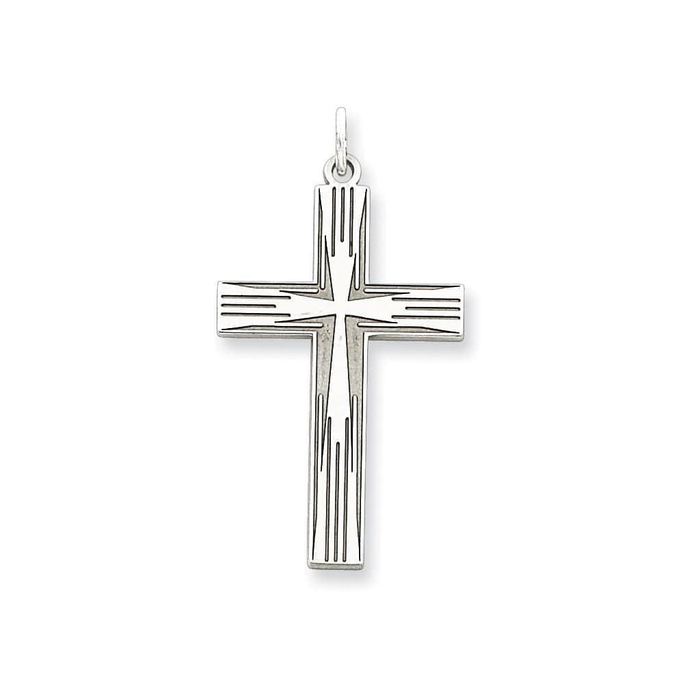 Lovely Rita's Pendants & Charms No Engraving Sterling Silver Laser Designed Cross Pendant