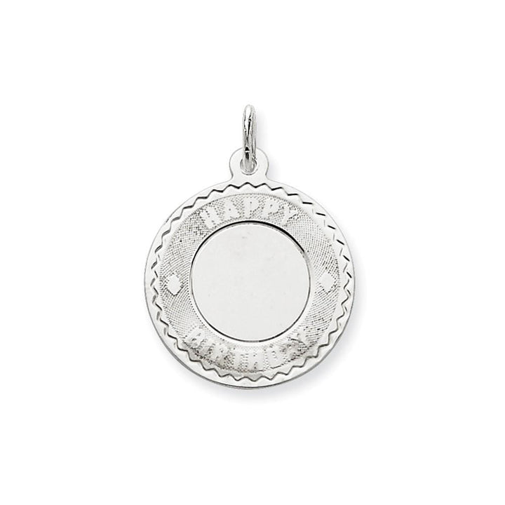 Lovely Rita's Pendants & Charms No Engraving Sterling Silver Solid Happy Birthday Disc Charm