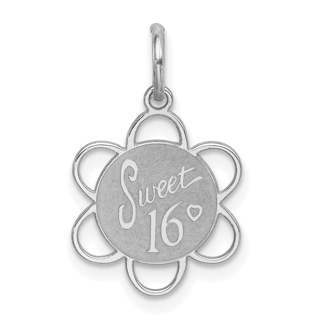 Lovely Rita's Pendants & Charms No Engraving Sterling Silver Solid Sweet Sixteen Disc Charm
