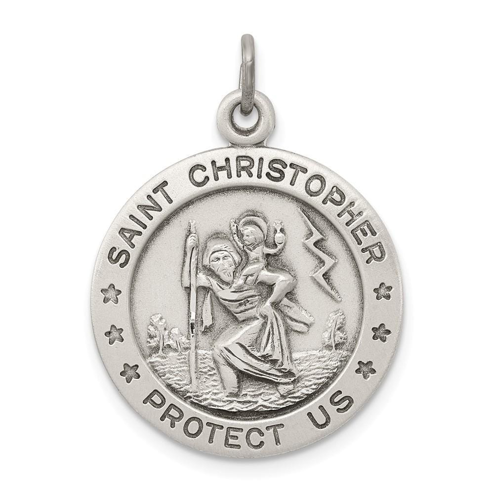 Lovely Rita's Pendants & Charms No Engraving Sterling Silver St. Christopher Medal