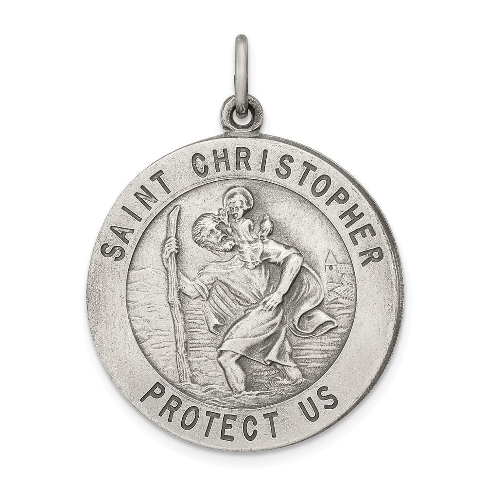 Lovely Rita's Pendants & Charms No Engraving Sterling Silver St. Christopher Medal