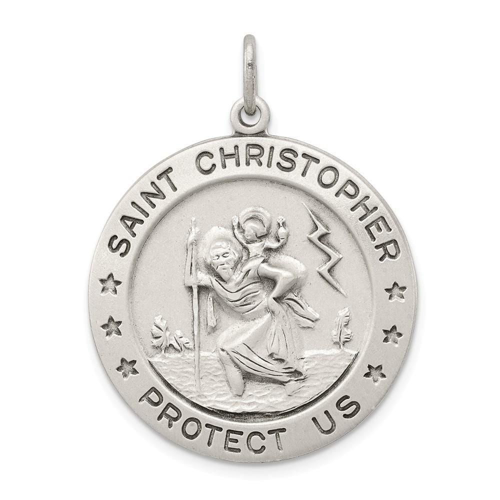 Lovely Rita's Pendants & Charms No Engraving Sterling Silver St. Christopher Medal