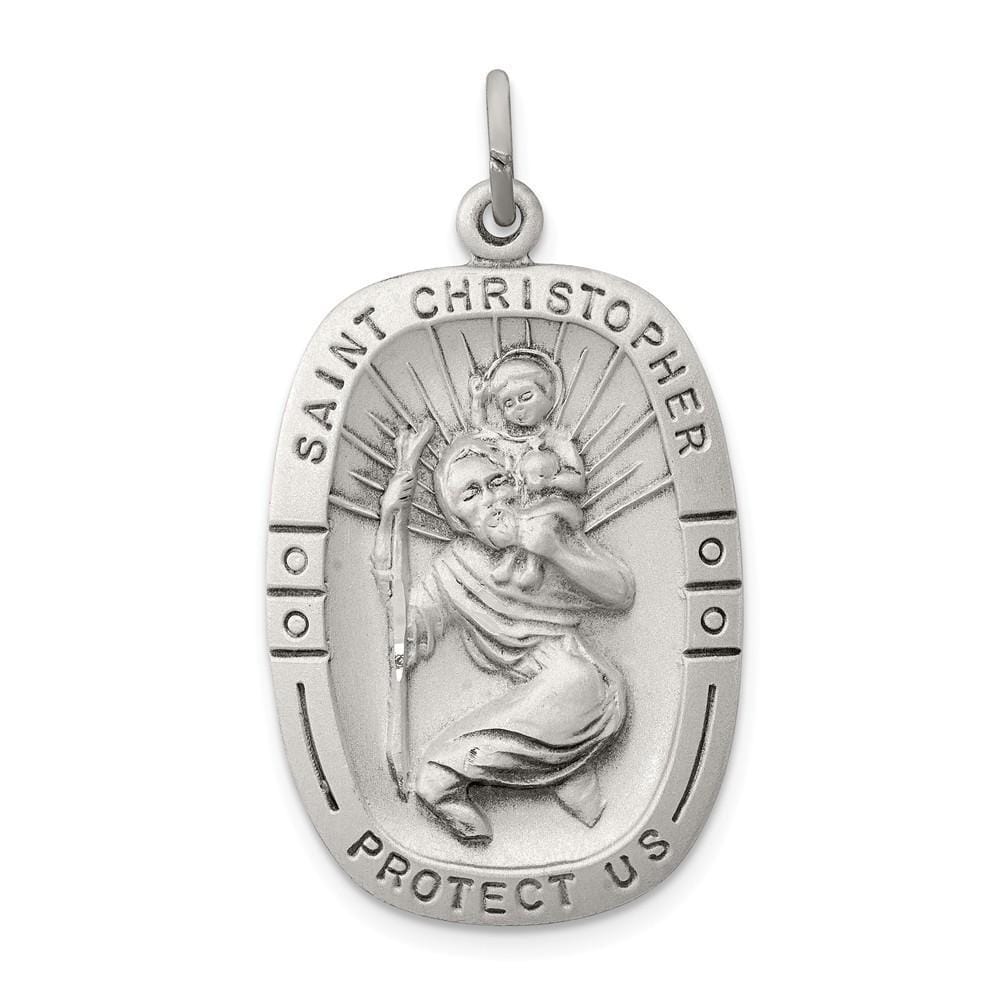 Lovely Rita's Pendants & Charms No Engraving Sterling Silver St. Christopher Medal