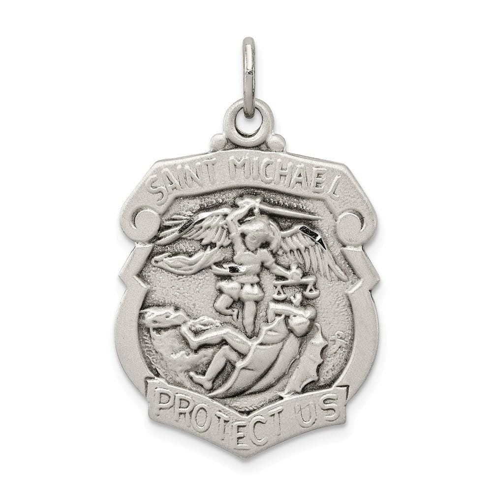 Lovely Rita's Pendants & Charms No Engraving Sterling Silver St. Michael Badge Medal