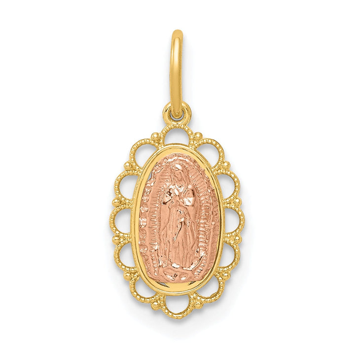 Lovely Rita's Pendants & Charms Polished 14k Two Tone Gold Guadalupe Pendant