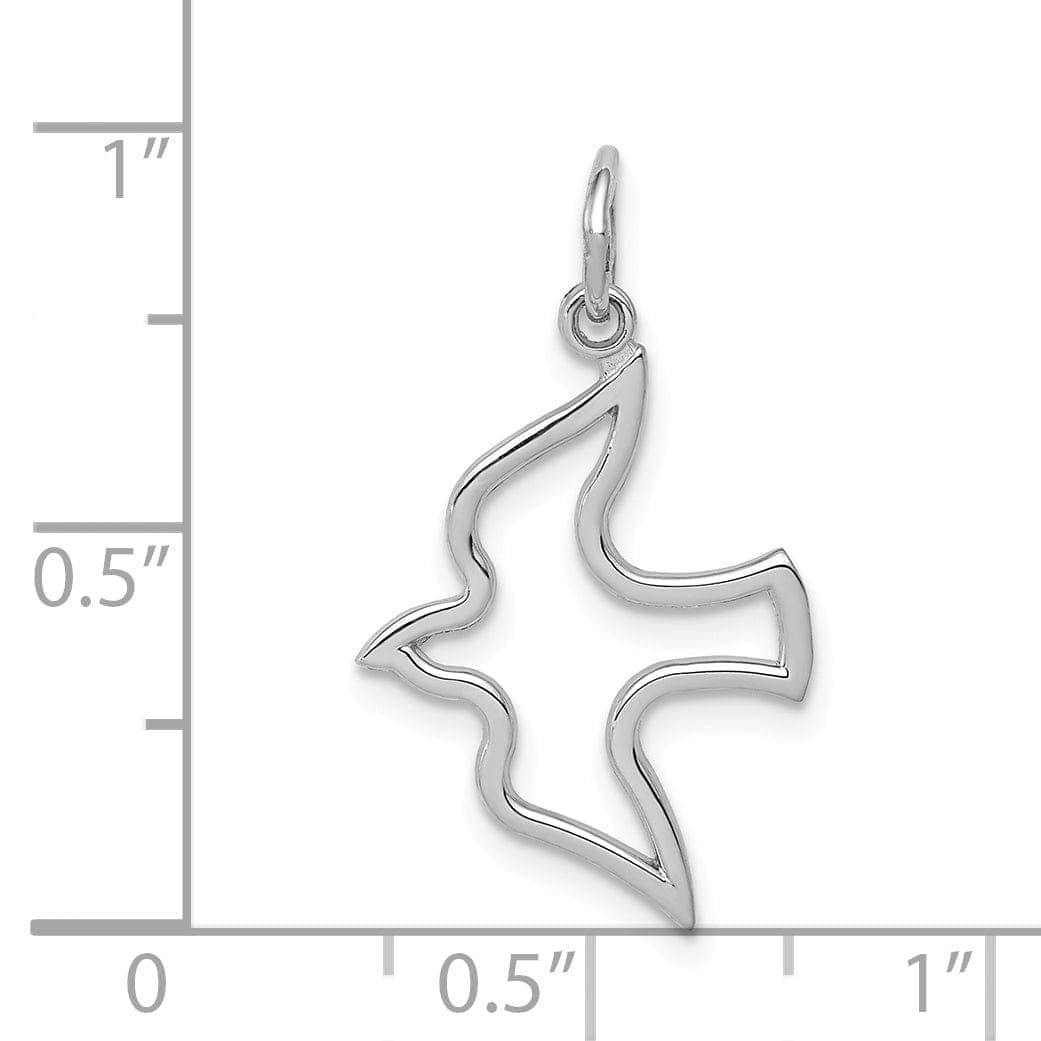 Lovely Rita's Pendants & Charms Polished 14k White Gold Dove Charm Pendant