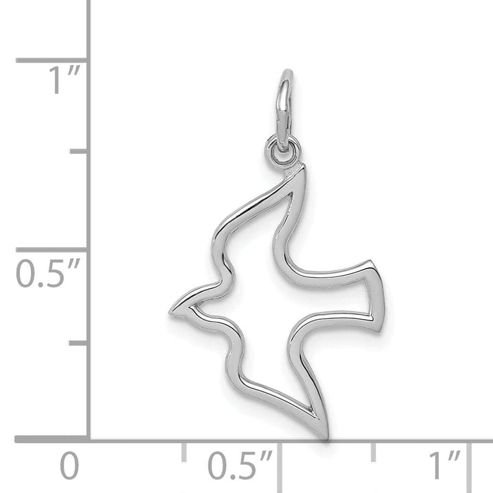 Lovely Rita's Pendants & Charms Polished 14k White Gold Dove Charm Pendant