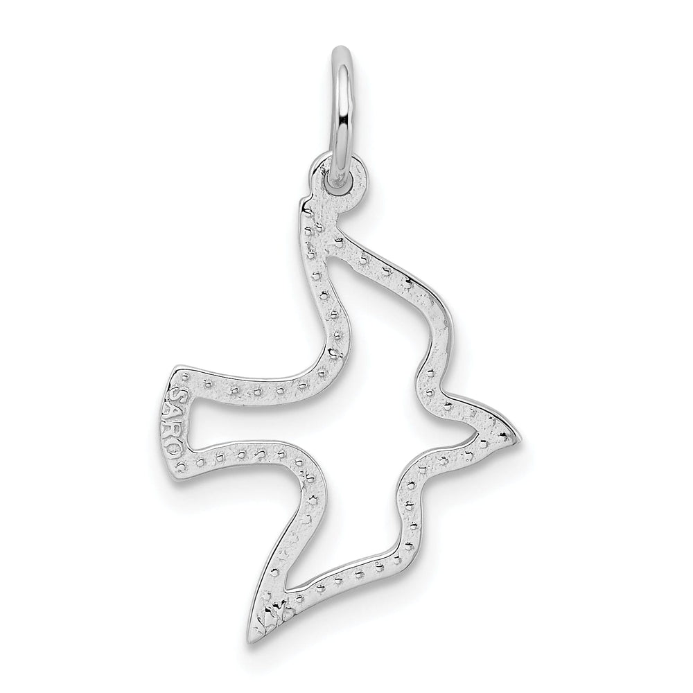 Lovely Rita's Pendants & Charms Polished 14k White Gold Dove Charm Pendant