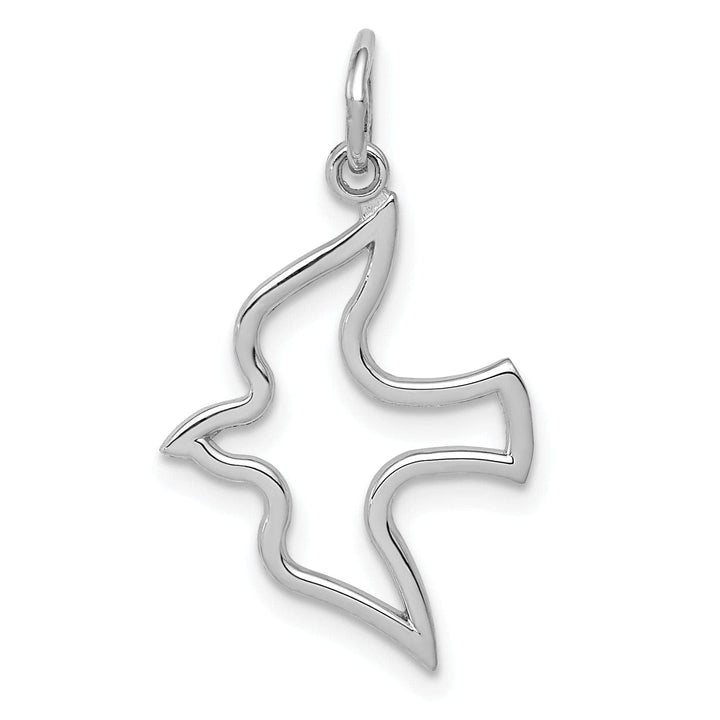 Lovely Rita's Pendants & Charms Polished 14k White Gold Dove Charm Pendant