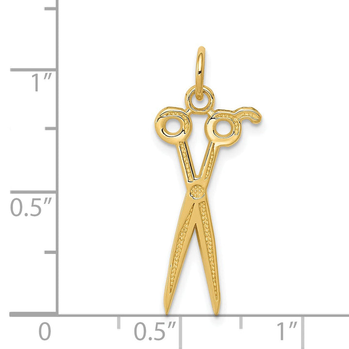 Lovely Rita's Pendants & Charms Polished 14k Yellow Gold Scissors Charm Pendant