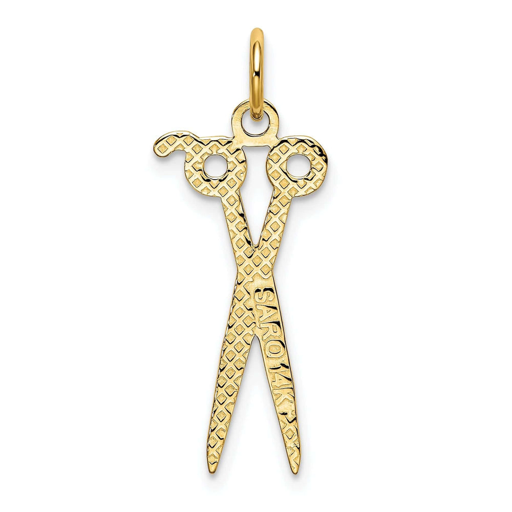 Lovely Rita's Pendants & Charms Polished 14k Yellow Gold Scissors Charm Pendant