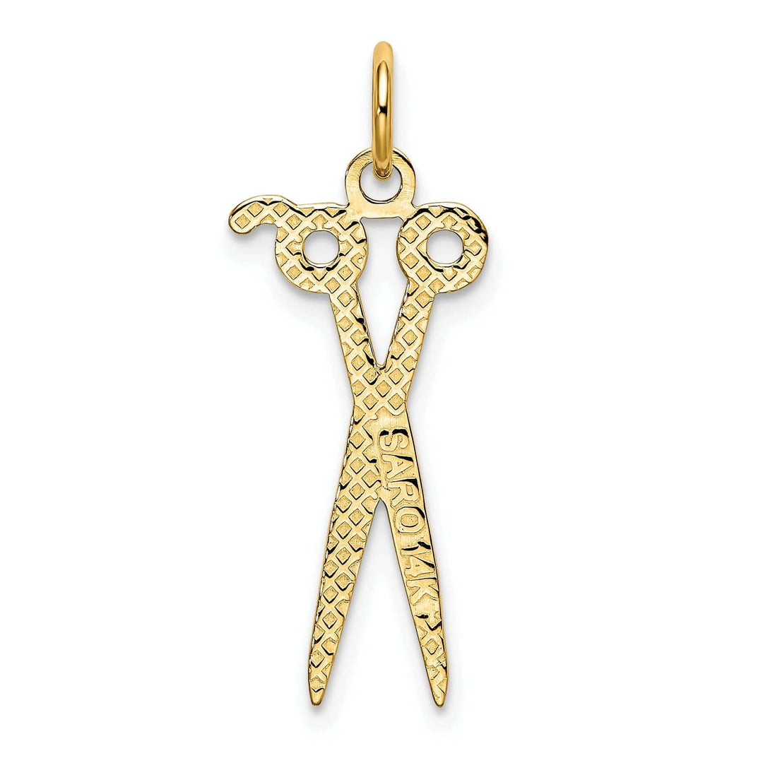 Lovely Rita's Pendants & Charms Polished 14k Yellow Gold Scissors Charm Pendant