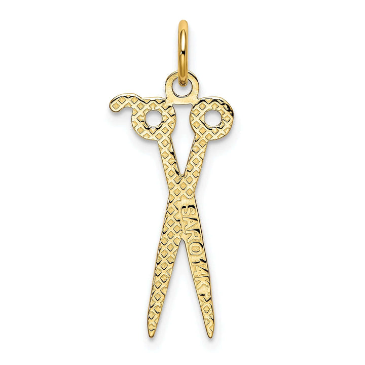 Lovely Rita's Pendants & Charms Polished 14k Yellow Gold Scissors Charm Pendant