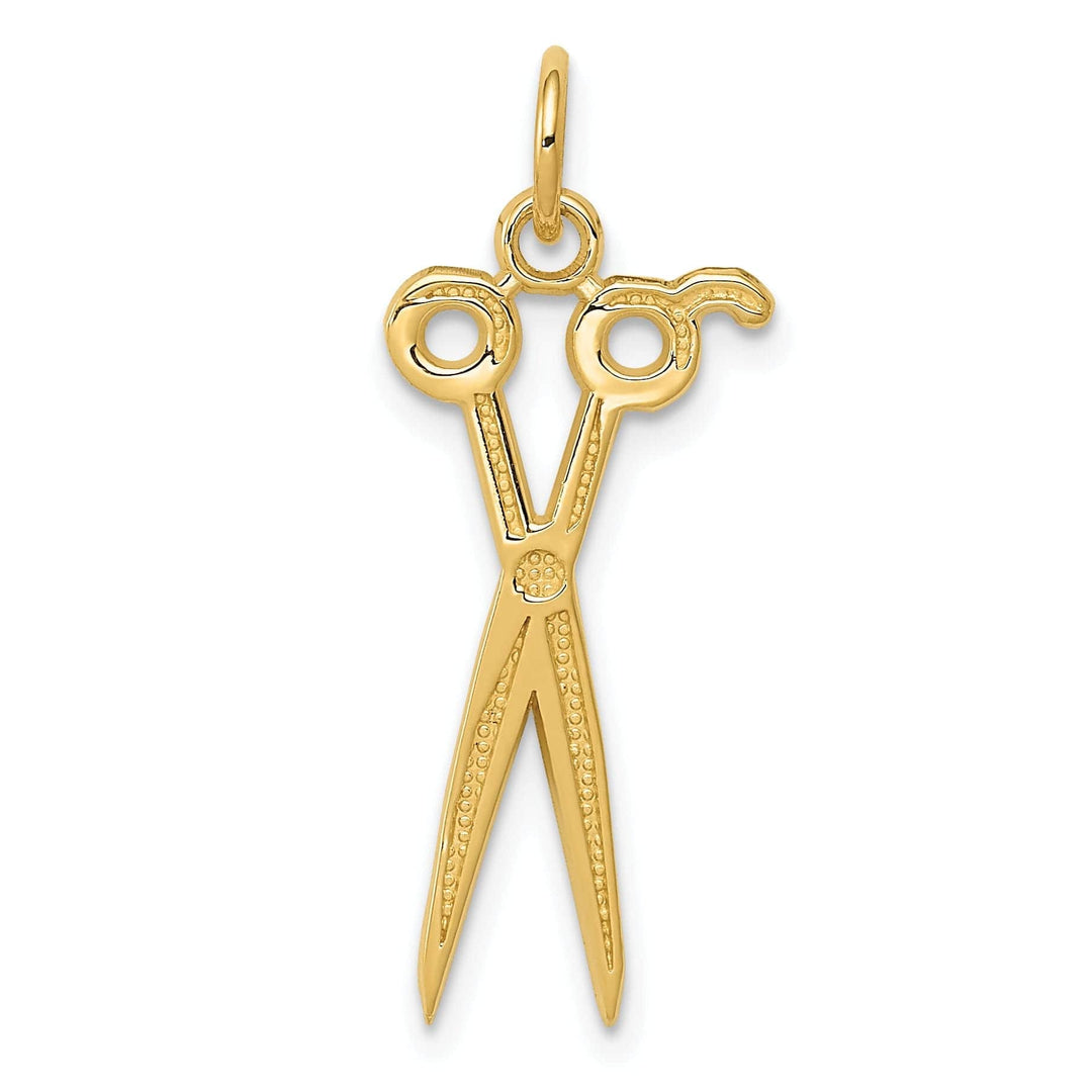 Lovely Rita's Pendants & Charms Polished 14k Yellow Gold Scissors Charm Pendant