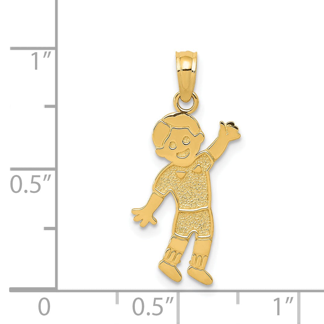Lovely Rita's Pendants & Charms Polished Solid 14 Yellow Gold Boy Charm Pendant
