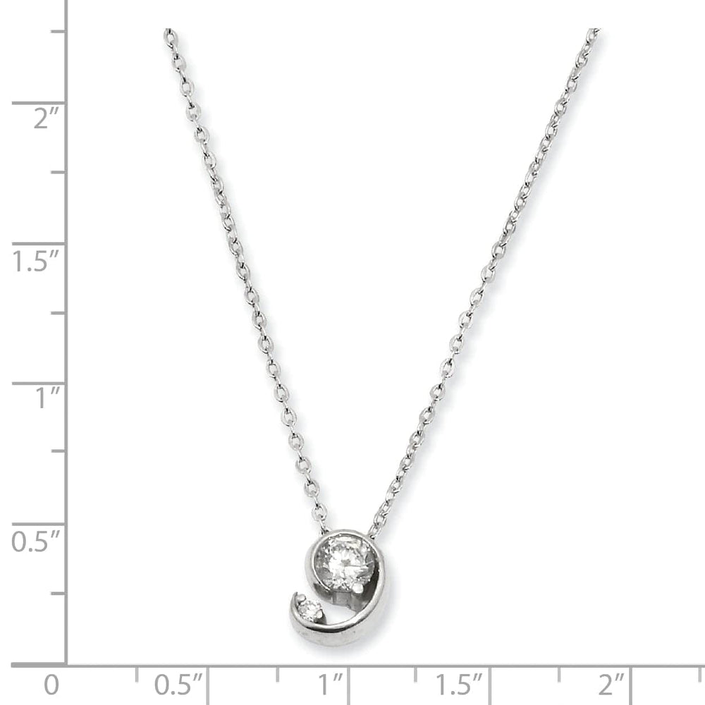 Kelly Waters Pendants & Charms Rhodium Plated Half Moon Cubic Zirconia Pendant