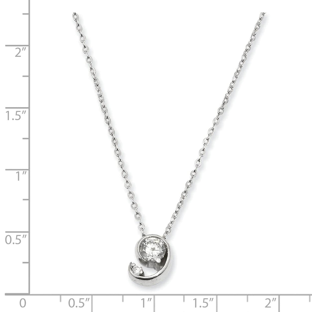 Kelly Waters Pendants & Charms Rhodium Plated Half Moon Cubic Zirconia Pendant